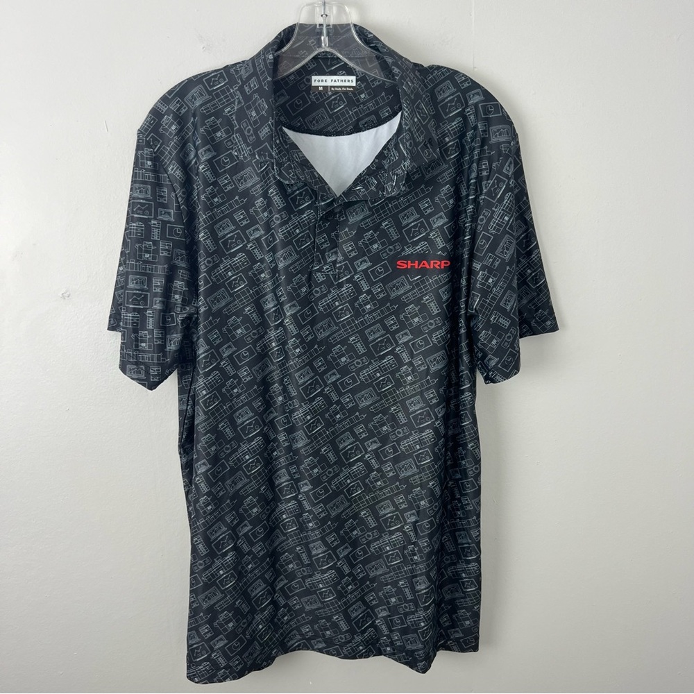 Fore Fathers Sharp Old Tech Patterned Men's Polo Shirt
